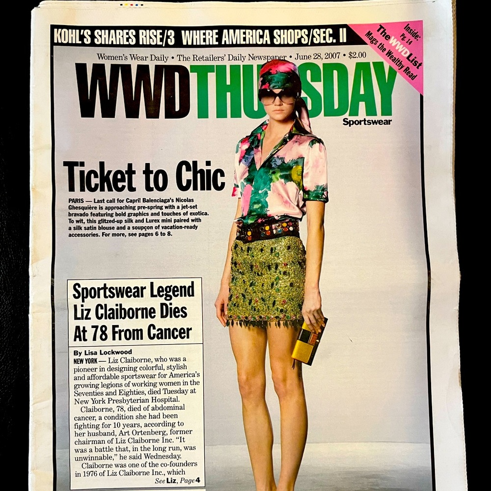 Women’s Wear Daily - The Retailer’s Daily Newspaper - June 28, 2007 VINTAGE